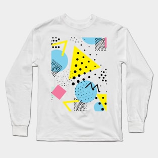 bright geometric circles and triangles Long Sleeve T-Shirt